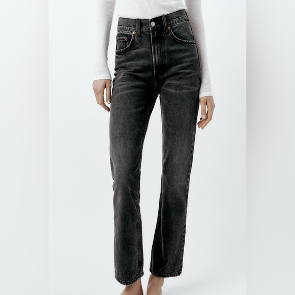 Zara Denim - Nwt- Zara- TRF STRAIGHT LEG JEANS WITH A HIGH WAIST-8